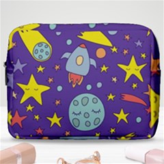 Card-with-lovely-planets Make Up Pouch (large) by Salman4z
