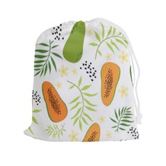 Seamless-tropical-pattern-with-papaya Drawstring Pouch (2xl) by Salman4z