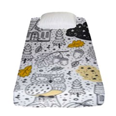 Doodle-seamless-pattern-with-autumn-elements Fitted Sheet (single Size) by Salman4z