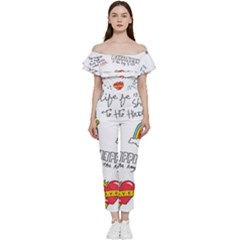 Abstract-fashion-background-suitable-fabric-printing Off Shoulder Ruffle Top Jumpsuit by Salman4z