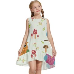 Forest-seamless-pattern-with-cute-owls Kids  Frill Swing Dress by Salman4z