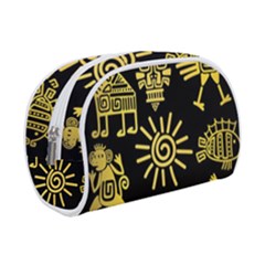 Maya-style-gold-linear-totem-icons Make Up Case (small) by Salman4z