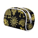 Maya-style-gold-linear-totem-icons Make Up Case (Small) View2