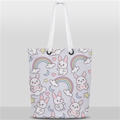 Seamless-pattern-with-cute-rabbit-character Full Print Rope Handle Tote (small) by Salman4z