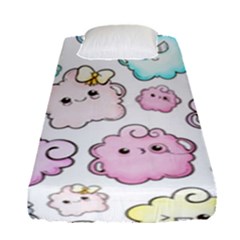 Cute-doodle-cartoon-seamless-pattern Fitted Sheet (single Size) by Salman4z