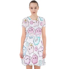 Cute-doodle-cartoon-seamless-pattern Adorable In Chiffon Dress by Salman4z