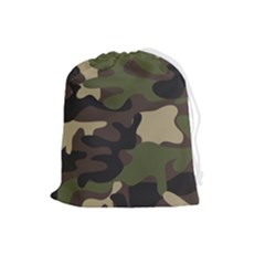 Texture-military-camouflage-repeats-seamless-army-green-hunting Drawstring Pouch (large) by Salman4z