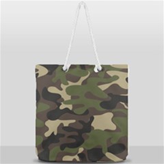 Texture-military-camouflage-repeats-seamless-army-green-hunting Full Print Rope Handle Tote (large) by Salman4z