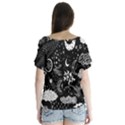 Vector-set-sketch-drawn-with-space V-Neck Flutter Sleeve Top View2