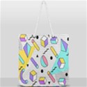 Tridimensional-pastel-shapes-background-memphis-style Full Print Rope Handle Tote (Large) View2