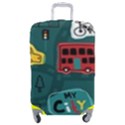 Seamless-pattern-hand-drawn-with-vehicles-buildings-road Luggage Cover (Medium) View1