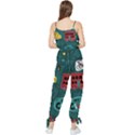 Seamless-pattern-hand-drawn-with-vehicles-buildings-road Sleeveless Tie Ankle Chiffon Jumpsuit View2