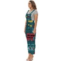 Seamless-pattern-hand-drawn-with-vehicles-buildings-road Women s Pinafore Overalls Jumpsuit View2