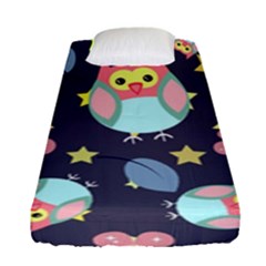 Owl-stars-pattern-background Fitted Sheet (single Size) by Salman4z