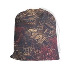 Vintage Cityscape City Retro Old Drawstring Pouch (2xl) by Salman4z