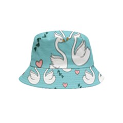 Elegant Swan Pattern Design Inside Out Bucket Hat (kids) by pakminggu