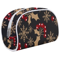 Christmas Pattern With Snowflakes Berries Make Up Case (medium) by pakminggu