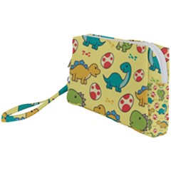 Seamless Pattern With Cute Dinosaurs Character Wristlet Pouch Bag (small) by pakminggu