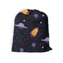 Cosmos Rockets Spaceships Ufos Drawstring Pouch (XL) View2