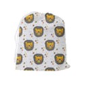 Lion Heads Pattern Design Doodle Drawstring Pouch (XL) View2