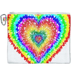 Tie Dye Heart Colorful Prismatic Canvas Cosmetic Bag (xxxl) by pakminggu