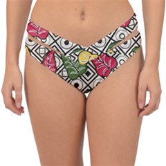 Leaves Foliage Batik Seamless Double Strap Halter Bikini Bottoms by pakminggu