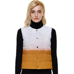 Beer Foam Bubbles Alcohol Glass Women s Short Button Up Puffer Vest by pakminggu