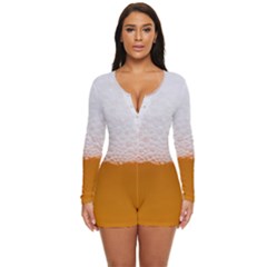 Beer Foam Bubbles Alcohol Glass Long Sleeve Boyleg Swimsuit by pakminggu