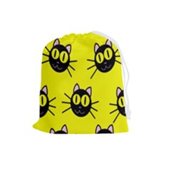 Cats Heads Pattern Design Drawstring Pouch (large) by pakminggu