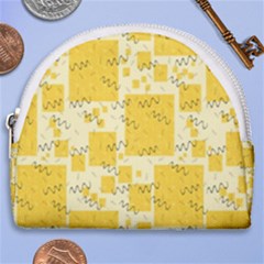 Party Confetti Yellow Squares Horseshoe Style Canvas Pouch by pakminggu
