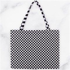 Background Black Board Checker Checkerboard Mini Tote Bag by pakminggu