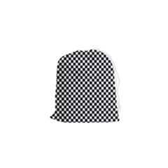 Background Black Board Checker Checkerboard Drawstring Pouch (xs) by pakminggu