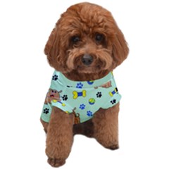 Dog Pattern Seamless Blue Background Scrapbooking Dog T-shirt by pakminggu