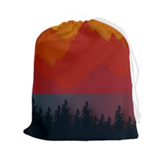 Mountain Forest Nature Scenery Art Mountains Drawstring Pouch (2xl) by pakminggu