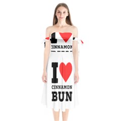 I Love Cinnamon Bun Shoulder Tie Bardot Midi Dress by ilovewhateva