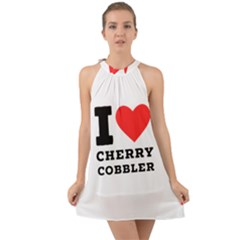 I Love Cherry Cobbler Halter Tie Back Chiffon Dress by ilovewhateva