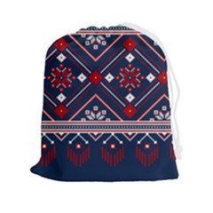 Ukrainian Folk Seamless Pattern Ornament Drawstring Pouch (2xl) by pakminggu