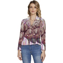 Brain Think Neurons Circuit Women s Long Sleeve Revers Collar Cropped Jacket by pakminggu
