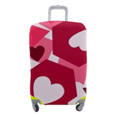 Pink Hearts Pattern Love Shape Luggage Cover (small) by danenraven
