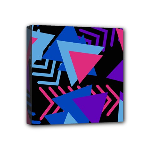 Memphis Pattern Geometric Abstract Mini Canvas 4  X 4  (stretched) by danenraven