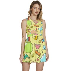 Cute Sketch Child Graphic Funny Sleeveless High Waist Mini Dress by danenraven