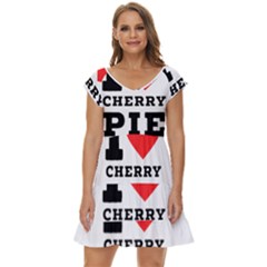 I Love Cherry Pie Short Sleeve Tiered Mini Dress by ilovewhateva