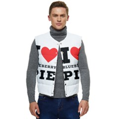 I Love Blueberry Men s Short Button Up Puffer Vest	 by ilovewhateva