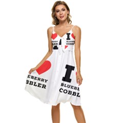 I Love Blueberry Cobbler Sleeveless Tie Front Chiffon Dress by ilovewhateva
