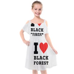 I Love Black Forest Kids  Cut Out Shoulders Chiffon Dress by ilovewhateva