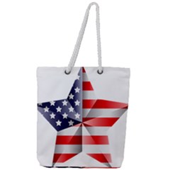 United States Of America Flag Of The United States Independence Day Full Print Rope Handle Tote (large) by danenraven