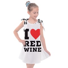 I Love Red Wine Kids  Tie Up Tunic Dress by ilovewhateva
