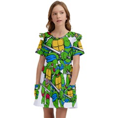 Teenage Mutant Ninja Turtles Kids  Frilly Sleeves Pocket Dress by Mog4mog4