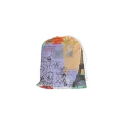 Scrapbook Paris Vintage France Drawstring Pouch (xs) by Mog4mog4