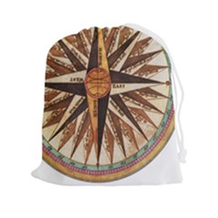 Vintage Sign Nautical Ship Compas Drawstring Pouch (2xl) by Mog4mog4